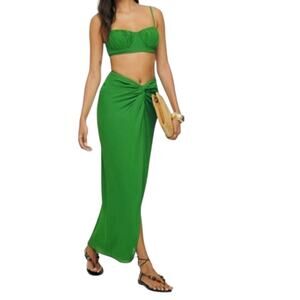 New NWT Reformation Alana Two Piece Kelly Green Maxi Dress Size 10